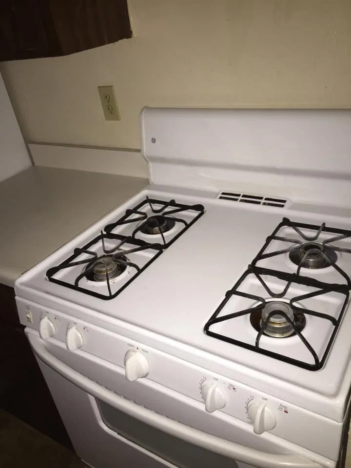 After: clean residential gas stove