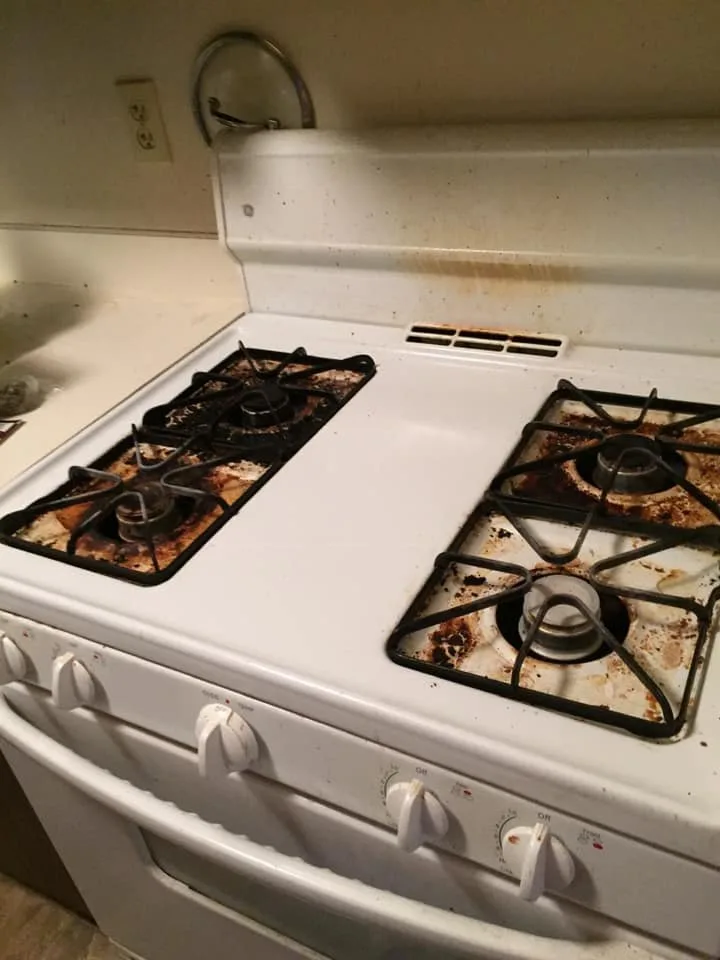 Before: residential gas stove